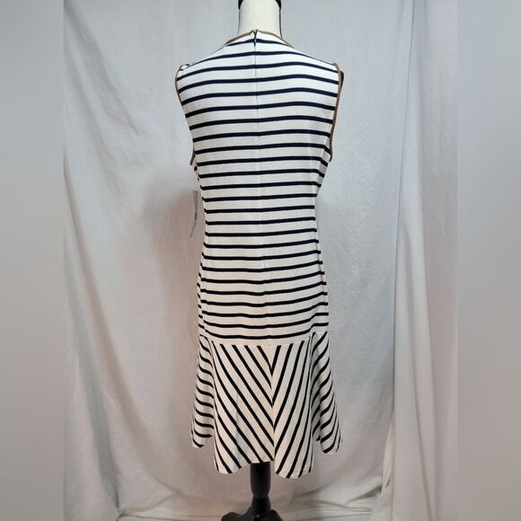 Lauren Ralph Lauren blue/cream striped midi sleeveless midi Dress, size XL - Picture 2 of 5